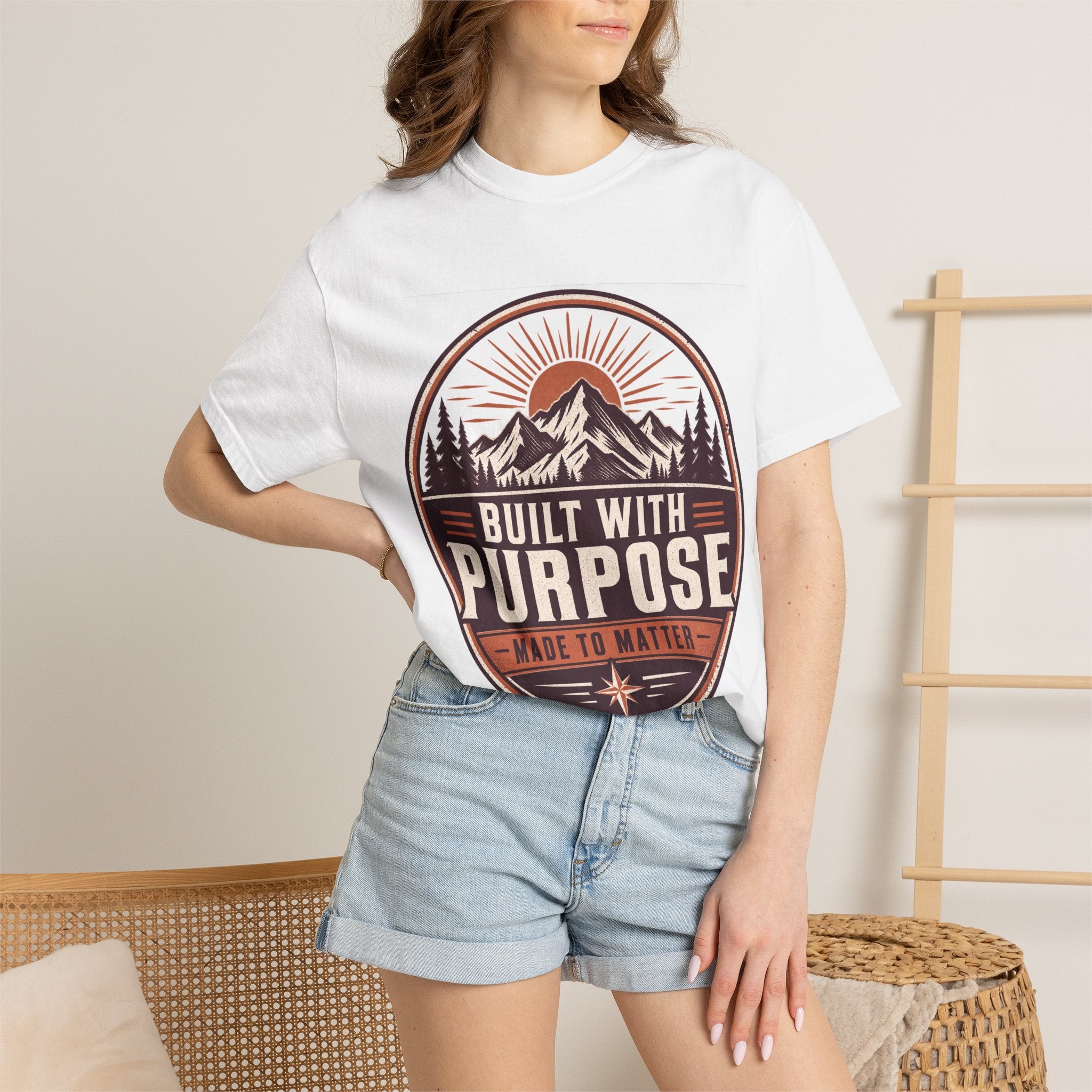 Built With Purpose Mountain T-Shirt — "Made to Matter" Motivational Tee